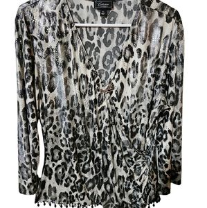 Collections By Dress Barn/ Animal Print /Silver /Beads